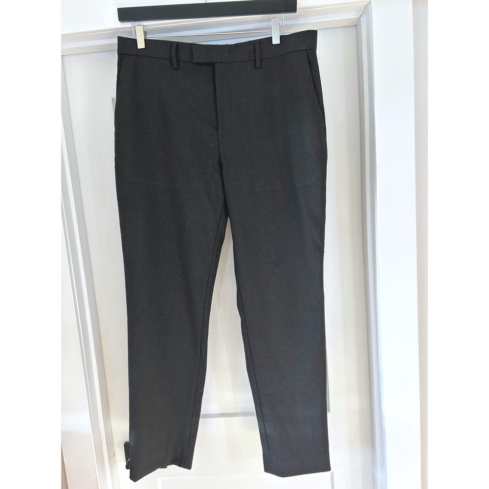 Banana Republic Tailored Fit Dress Pants Mens 34x30 Dark Charcoal Grey Stretch